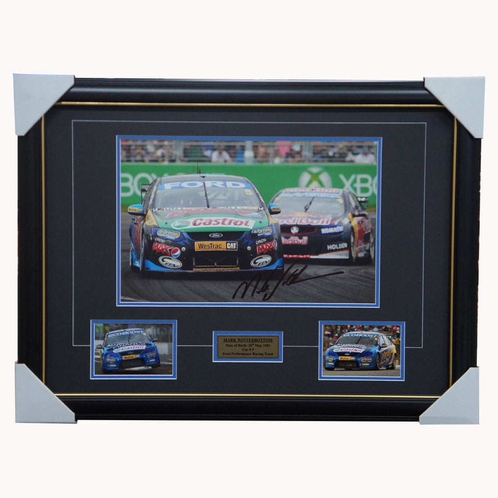 Mark Winterbottom Ford Signed V8 Supercars Collage Framed - 4049