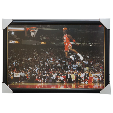 Michael Jordan Chicago Bulls 1988 Slam Dunk Champion Poster Framed - 2258