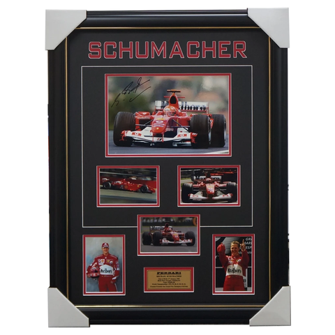 Michael Schumacher Hand Signed Ferrari Photo Collage Framed 100% Authentic - 3195