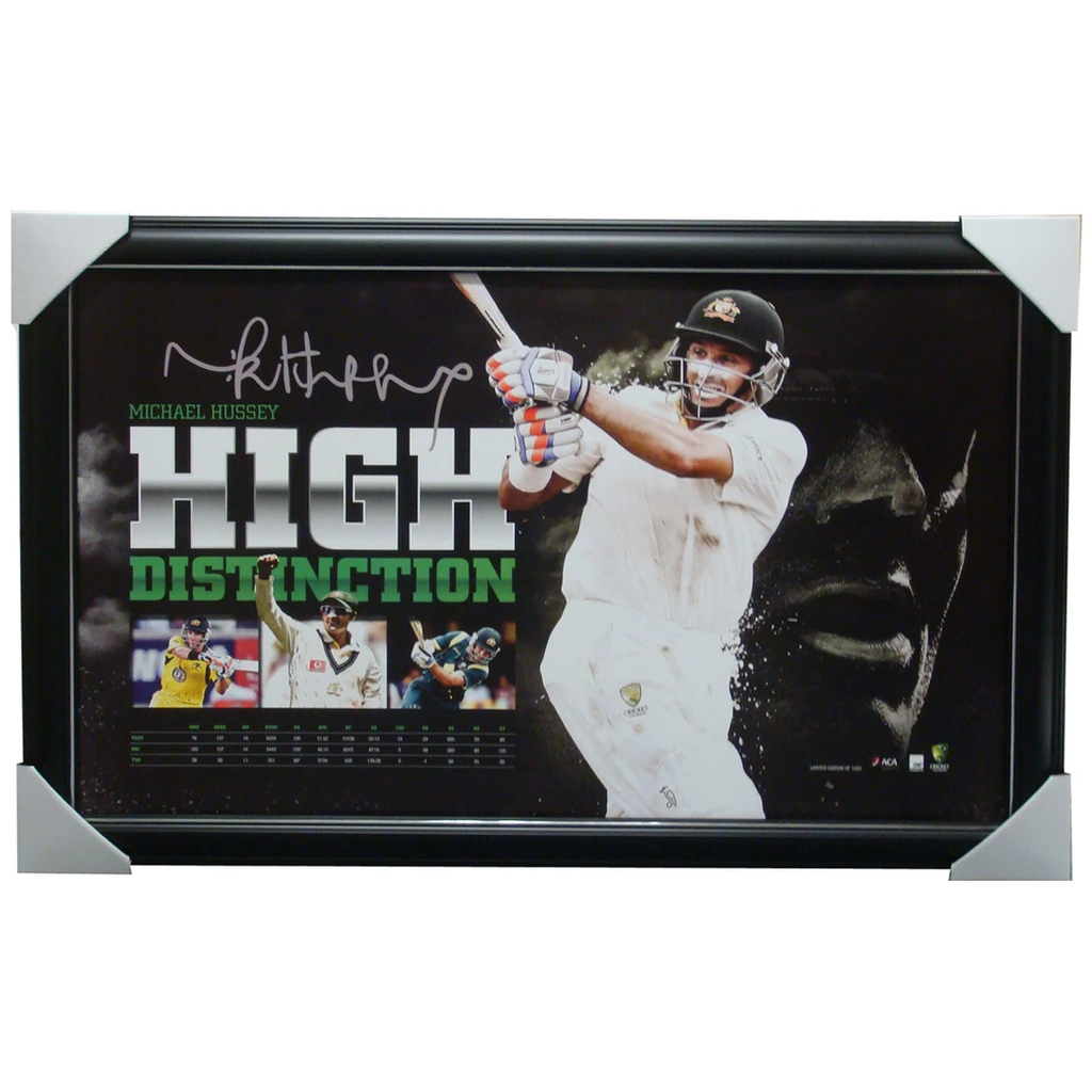 Mike Hussey High Distinction Australia Retirement Facsimile Signed Print Framed - 1138