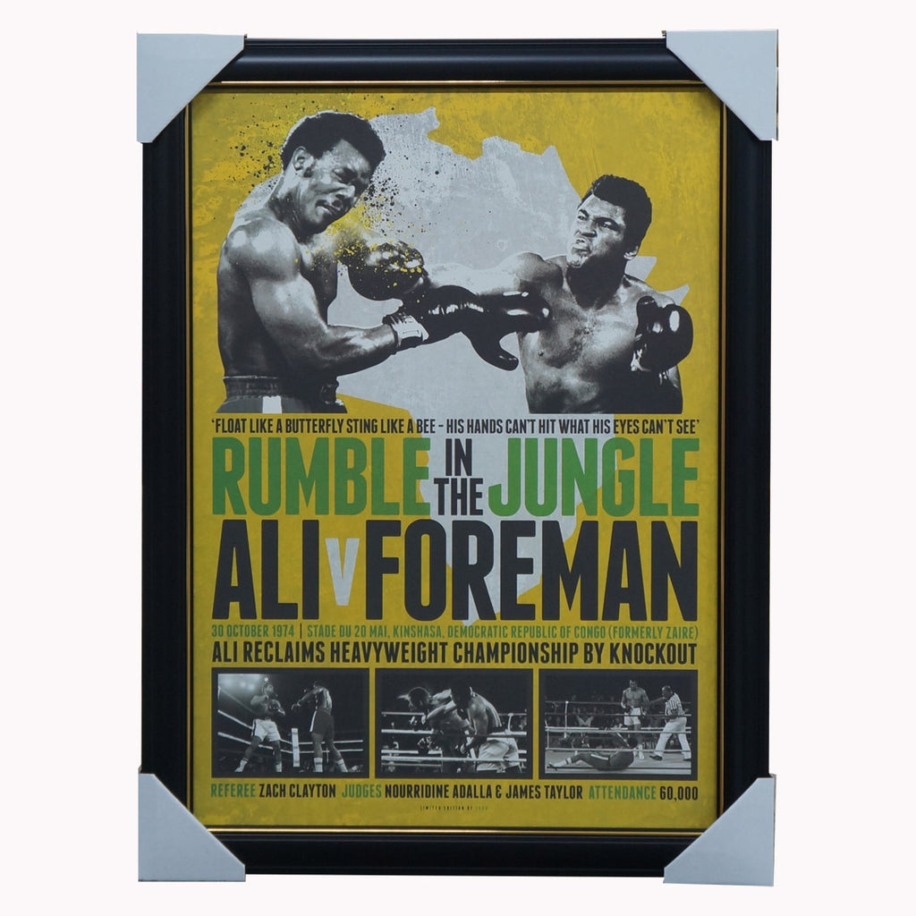 Rumble in the Jungle Boxing Muhammad Ali vs George Foreman Print Framed - 4939