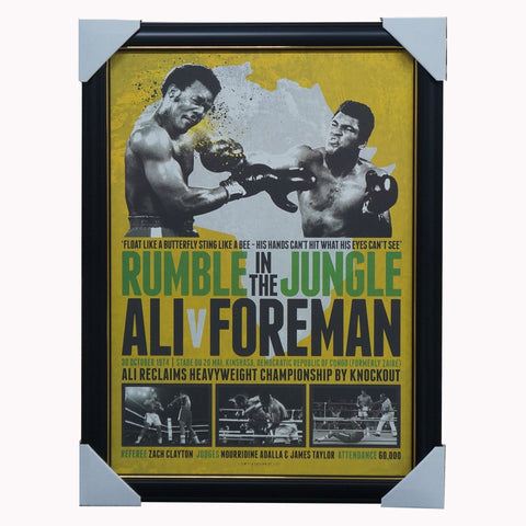 Rumble in the Jungle Boxing Muhammad Ali vs George Foreman Print Framed - 4939