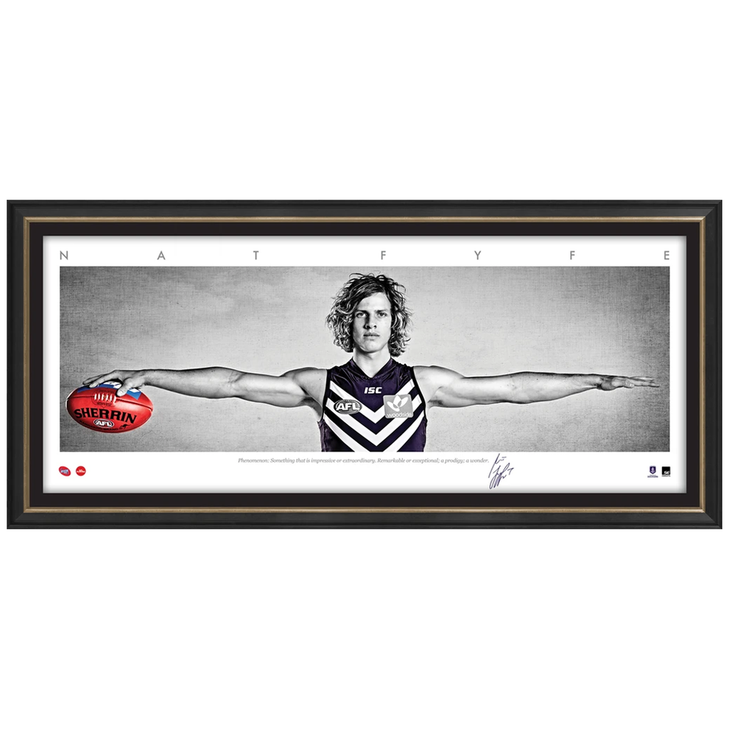 Nat Fyfe Signed Afl Official Fremantle Mini Wings Print Framed 2015 Brownlow - 3151