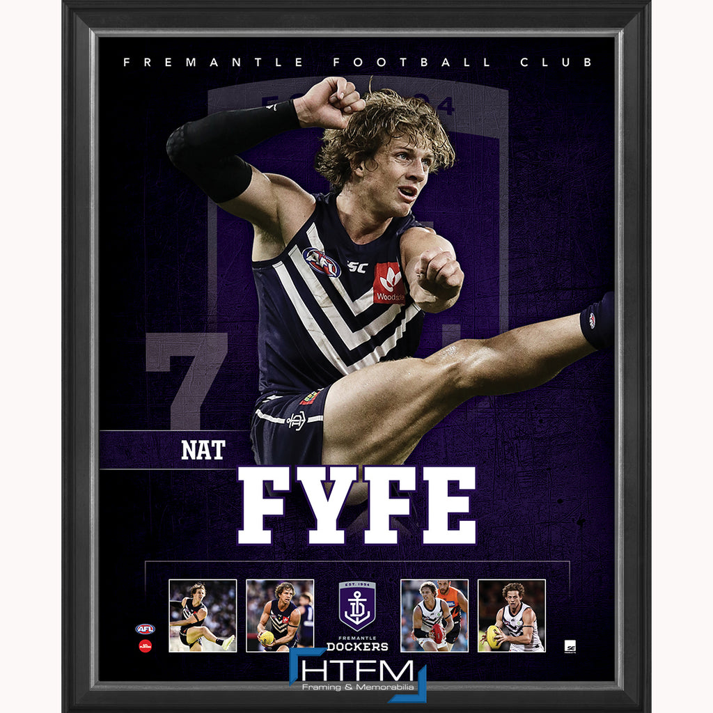 Nat Fyfe Fremantle Dockers F.c. Captain Official Licensed Afl Print Framed New - 3713