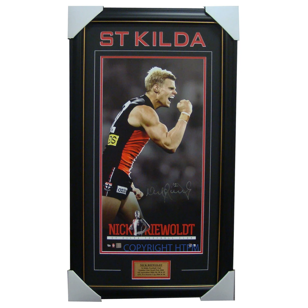 Nick Riewoldt Signed St Kilda Vertiramics Signed Afl Print Framed - 1359