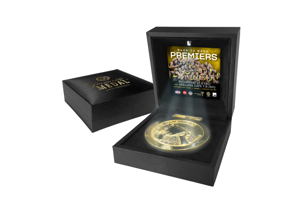 Richmond 2020 Afl Premiers Medal Display in Black Led Box - 4668