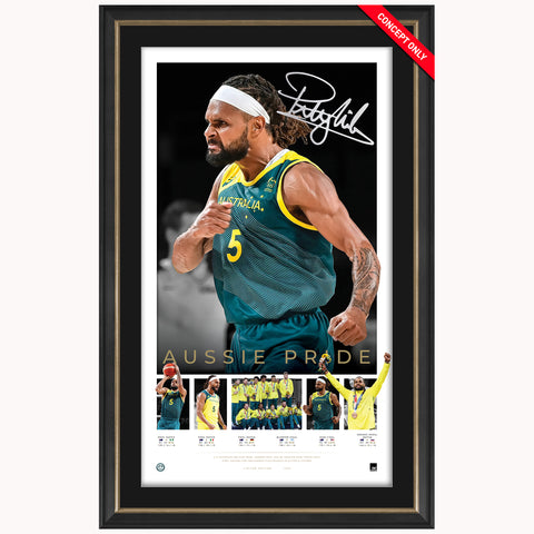 Patty Mills Signed Official Boomers 2020 Olympic ICON Series Print Framed - 4832