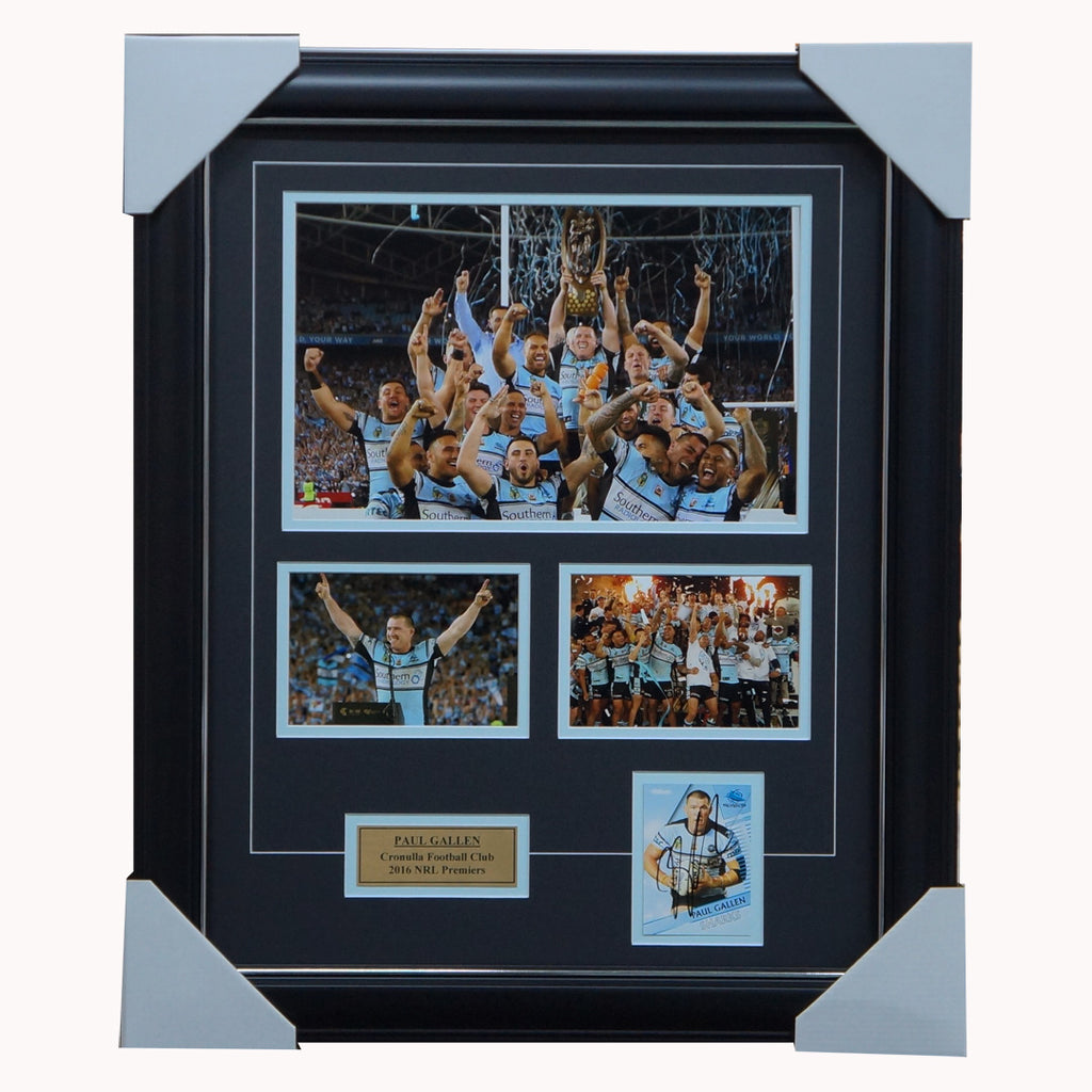 Paul Gallen Cronulla Sharks 2016 Premiership Photo Collage Signed Framed - 5233