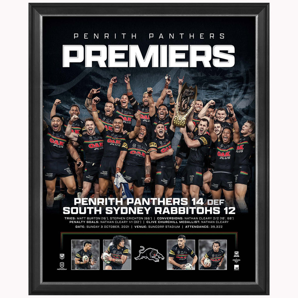 Penrith Panthers 2021 Premiers Official NRL Sportsprint Framed - 4909