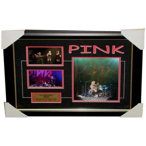 Pink "Alecia Beth Moore" 3 Photo Collage Framed with Plaque - 3013