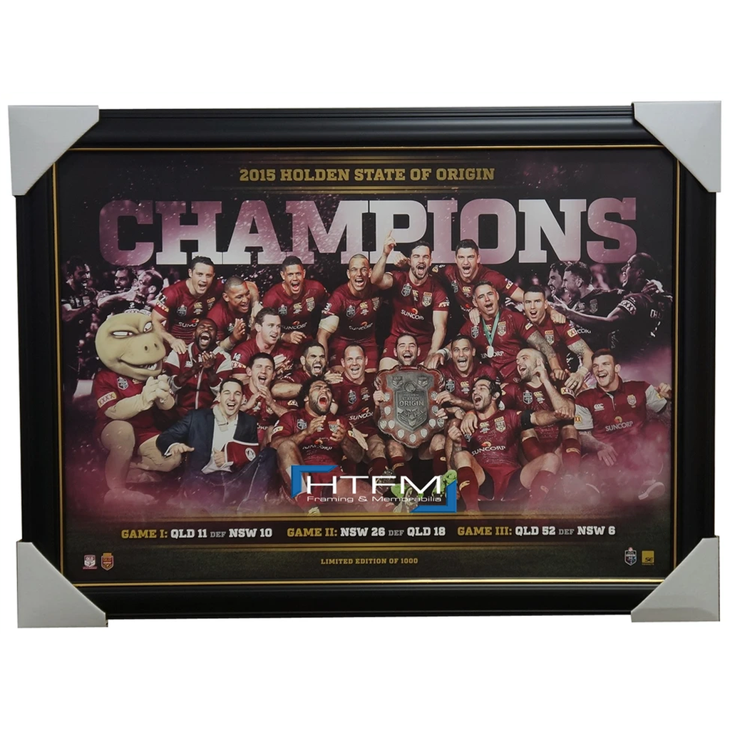 Queensland 2015 State of Origin Champions Sportsprint Framed Inglis Smith - 2510