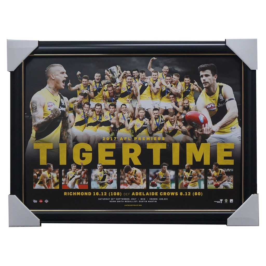 Richmond 2017 Afl Official Premiership Print Framed Dustin Martin Rioli Cotchin - 3187