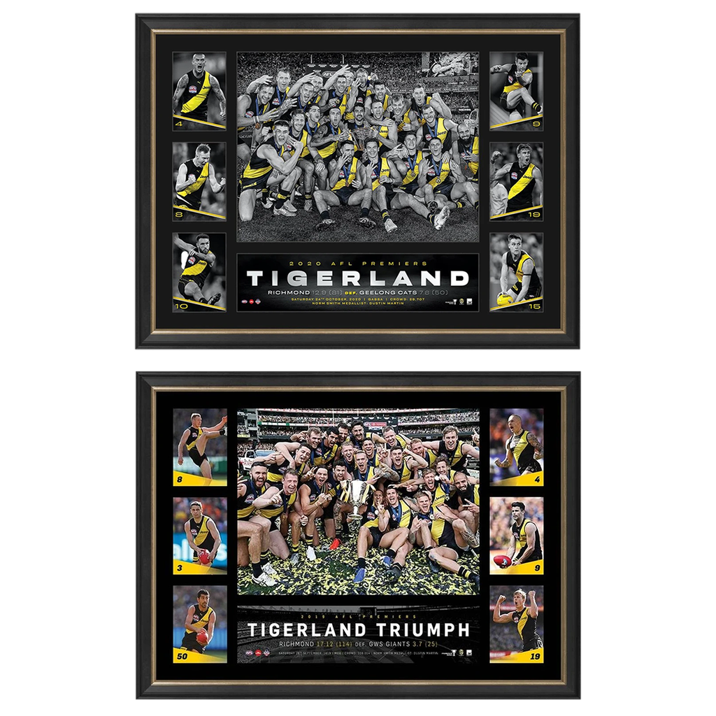 Richmond 2020 & 2019 Afl Premiers Official Tribute Print Frame Package - 4566