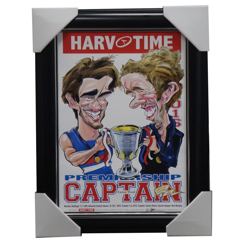 Robert Murphy Easton Woods 2016 Premiership Captain L/e Print Framed Western Bulldogs - 3123