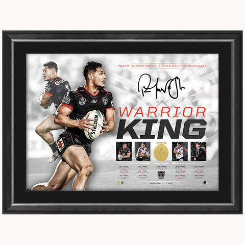 Roger Tuivasa-sheck Signed Official Nrl New Zealand Warriors 2018 Dally M Print Framed - 4532