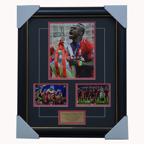 Sadio Mane Signed 2019 Champions League Liverpool Collage Framed - 5193