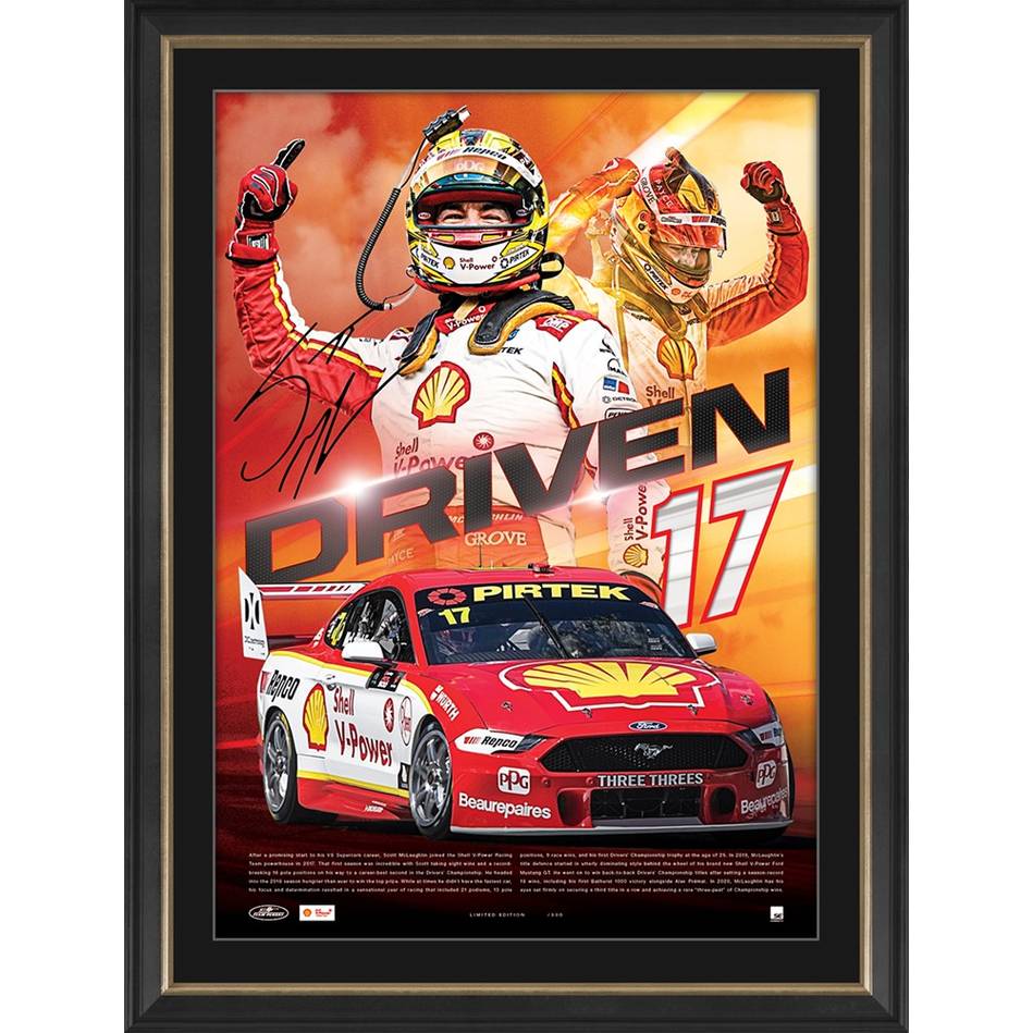 Scott Mclaughlin Signed Shell V-power Racing Official Print Framed - 4522