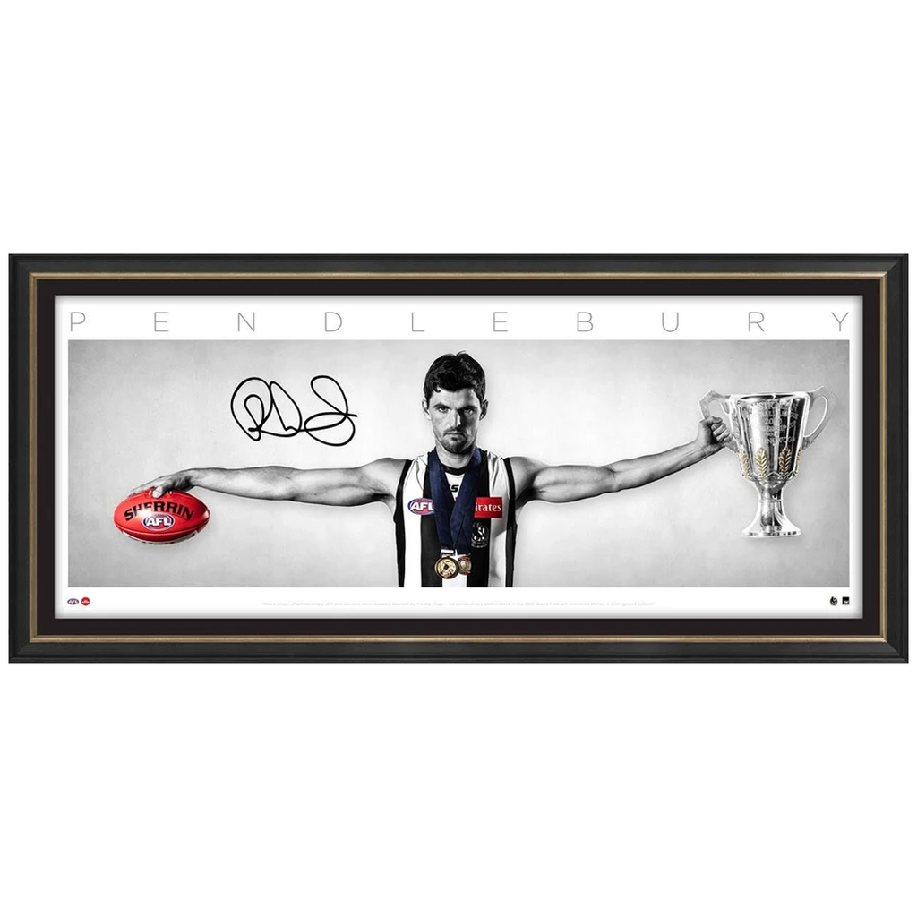 Scott Pendlebury Signed Collingwood Wings AFL Print Frame Official Premiership - 3249