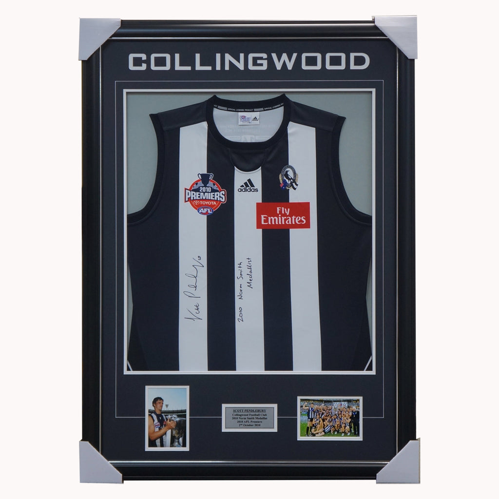Scott Pendlebury Signed 2010 Premiers Collingwood Afl Jumper Signed Framed Coa - 3888