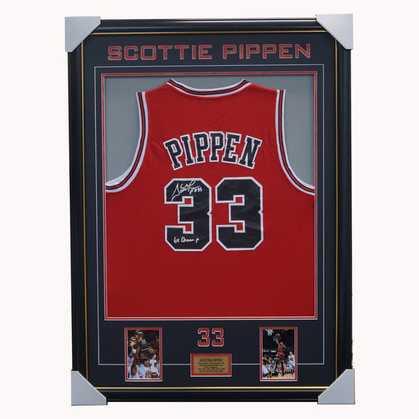 Scottie Pippen Chicago Bulls Nba Signed #33 Jersey Framed 6 X Nba Cham – HT Framing & Memorabilia