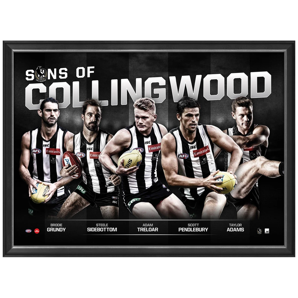Sons of Collingwood Official Afl Print Framed Pendlebury Sidebottom - 3454