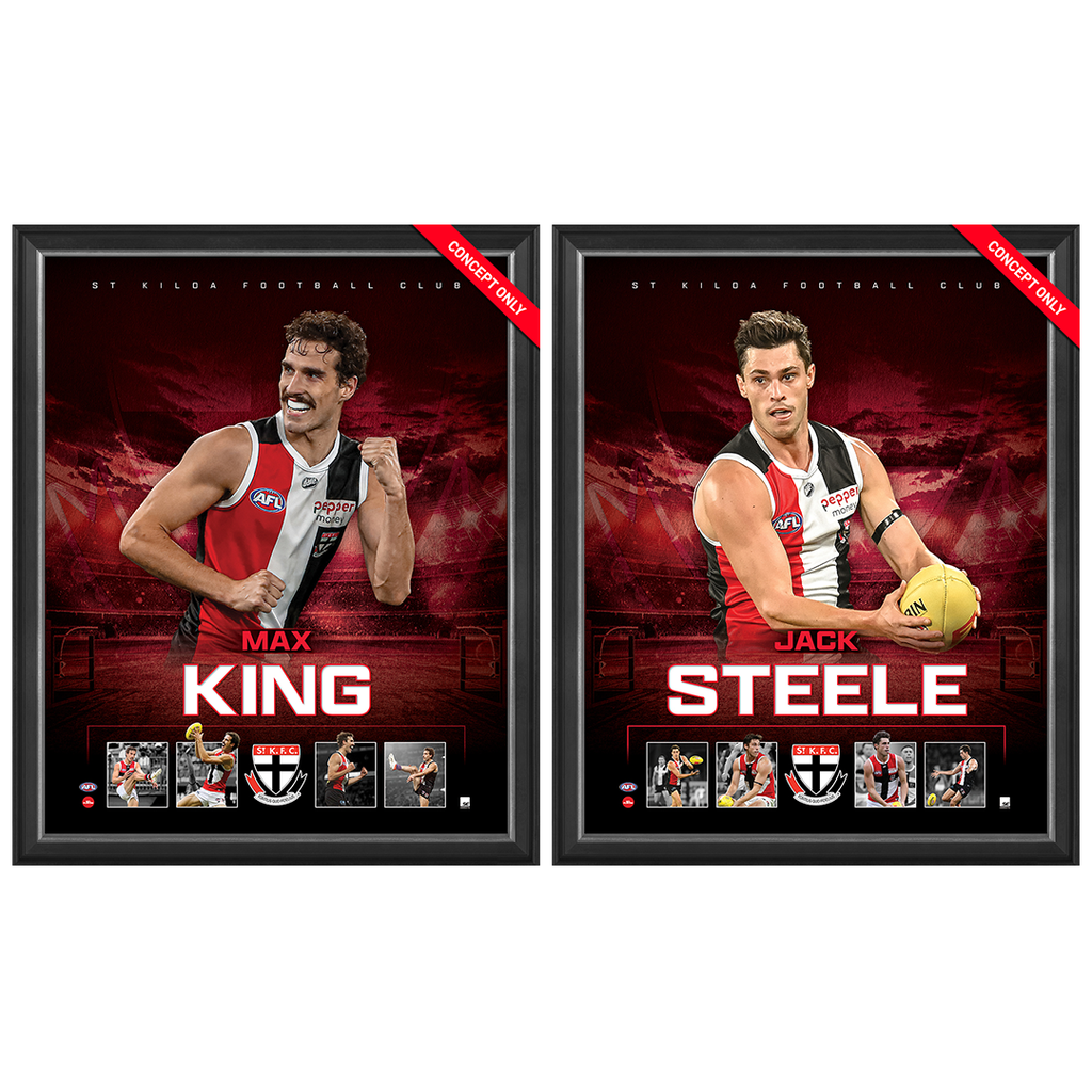 St Kilda Package Official Licensed Afl Prints Framed King Steele - 5143