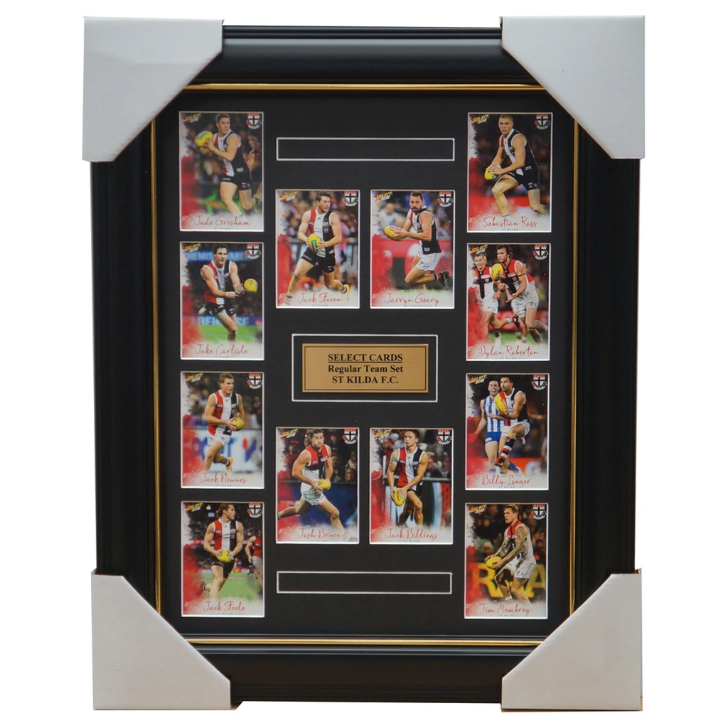 St Kilda Saints 2018 Select Card Team Set Framed Seb Ross Jack Steven Josh Bruce - 3366