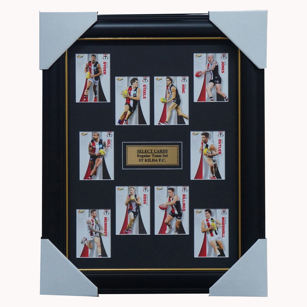 St Kilda Saints 2022 Select Card Team Set Framed Steele King Billings Ryder - 5044