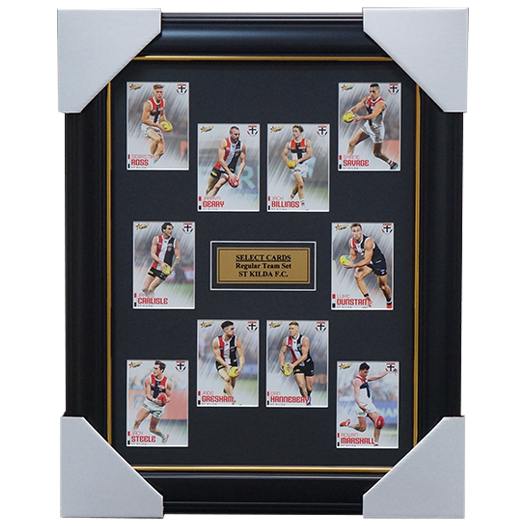 St Kilda 2020 AFL Select Team Card Set Framed Geary Billings Gresham - 4013