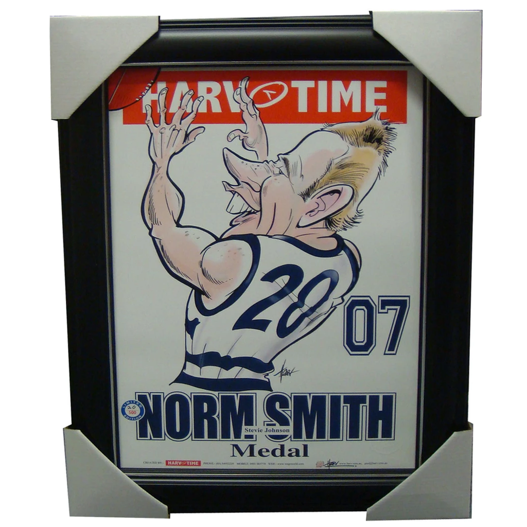 Steven Johnson 2007 Premiers Geelong Norm Smith Medallist L/e Print Framed - 1517
