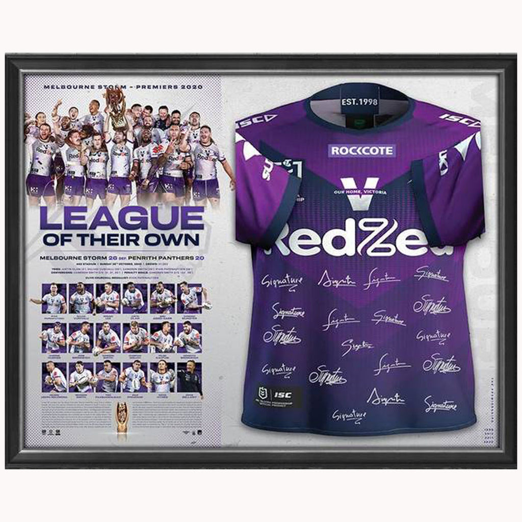 Melbourne Storm 2020 Nrl Premiers Team Signed Official Jersey Framed - 4677