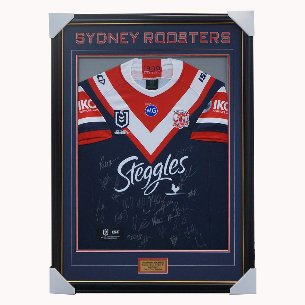 Sydney Roosters 2020 Signed Official Nrl Team Jersey Framed Tedesco Keary - 4539