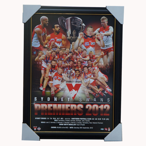 Sydney Swans 2012 AFL Premiers Limited Edition Print Framed - 5386