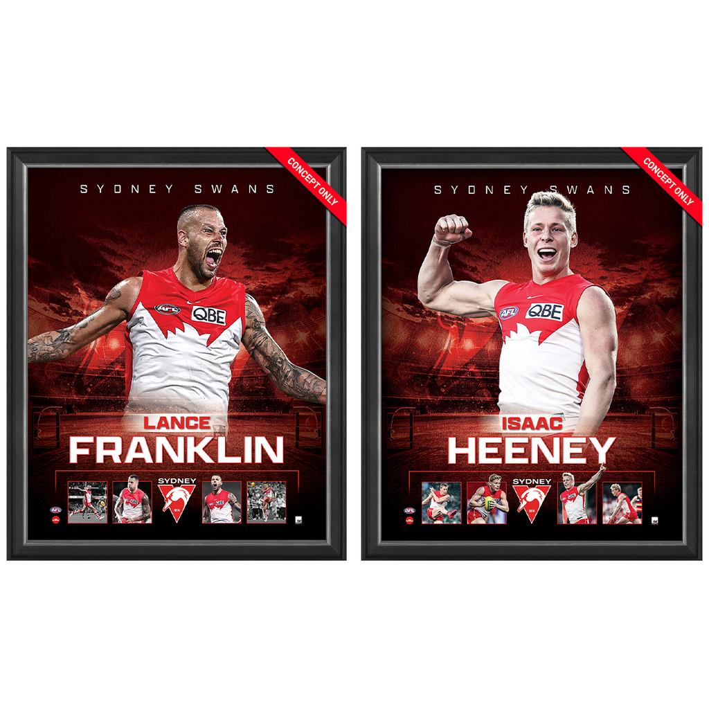 Sydney Swans Package Official Licensed Afl Prints Framed Franklin Heeney - 5145