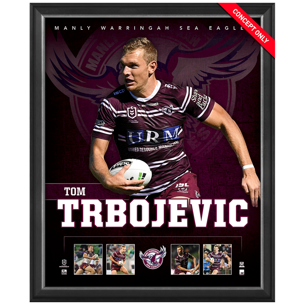 Tom Trbojevic Manly Warringah Sea Eagles Official Nrl Player Print Framed New - 4378