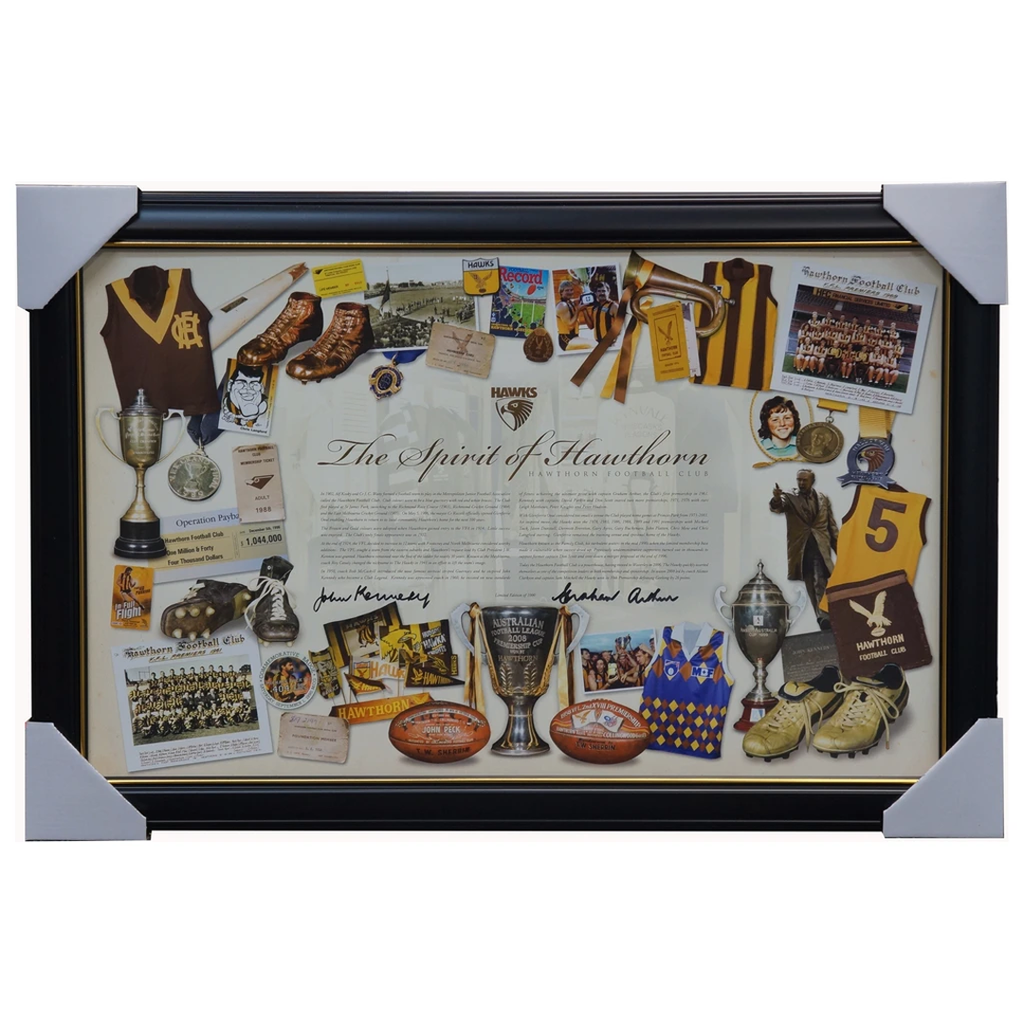 The Spirit of Hawthorn Signed Print John Kennedy & Graham Arthur 1961 Premiers Framed - 3677