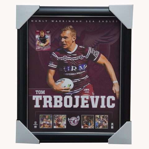 Daly Cherry Evans Manly Warringah Sea Eagles Official NRL Player Print Framed + Signed Card - 4752