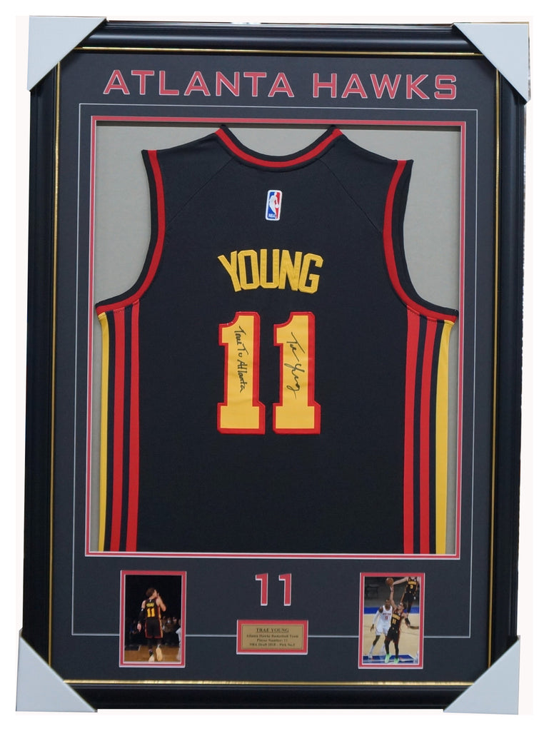 Trae Young Signed Atlanta Hawks NBA Jersey Framed - 5228
