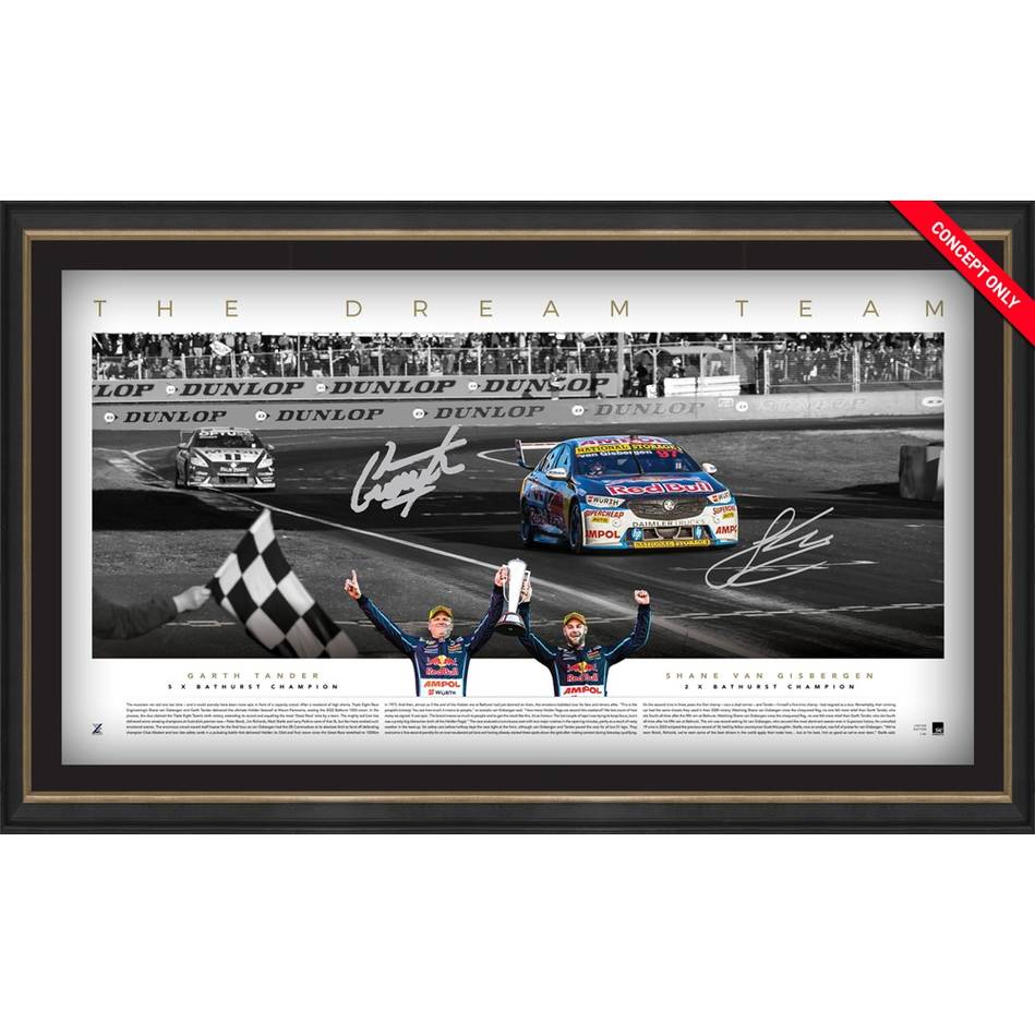 Shane Van Gisbergen & Garth Tander 2022 Bathurst Sigend ICON Series Official Print Framed - 5322