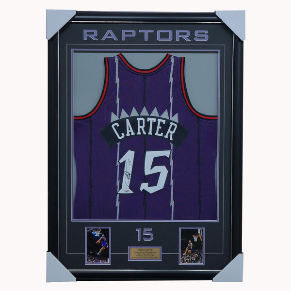 Vince Carter Signed Toronto Raptors Purple Jersey Framed
