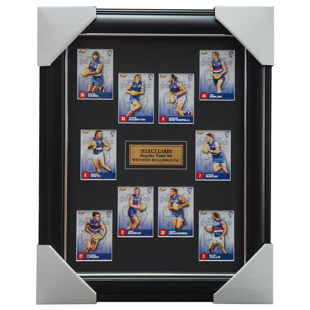 Western Bulldogs 2021 AFL Select Team Card Set Framed Bontempelli Naughton - 4637