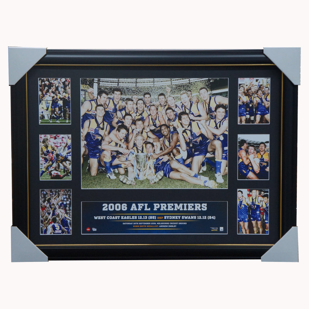 West Coast Eagles 2006 Afl Premiership Glory Afl L/e Print Framed Cousins Judd - 2849