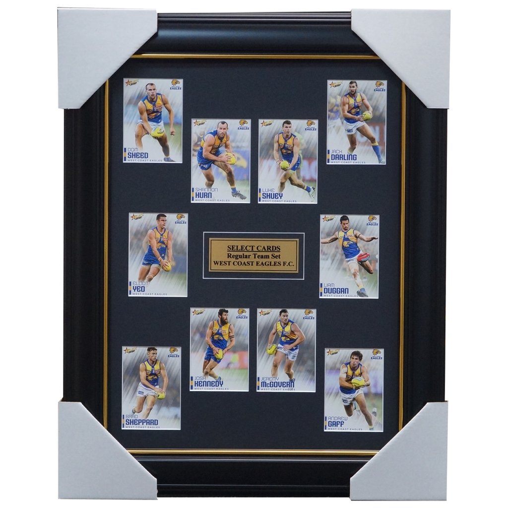 West Coast Eagles 2020 Afl Select Team Card Set Framed Kennedy Yeo Hurn Gaff - 4015
