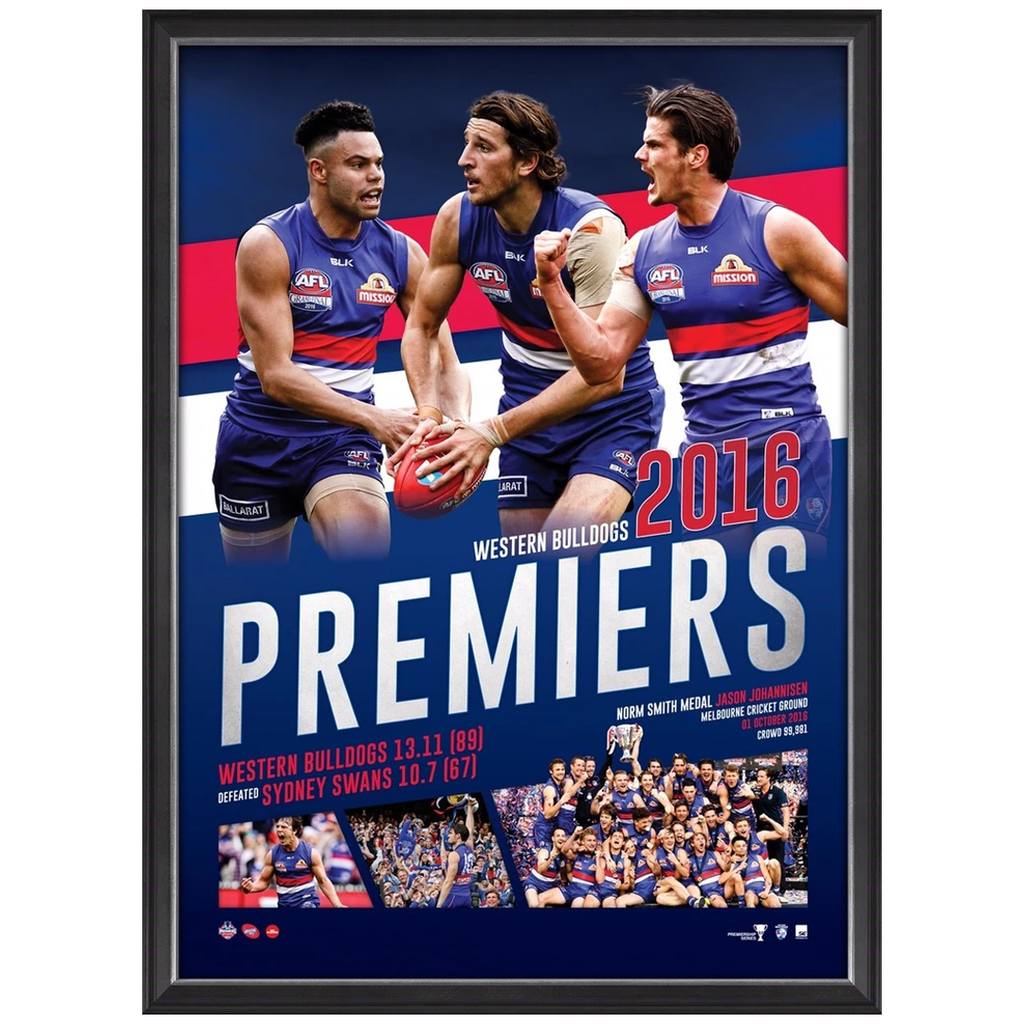 Western Bulldogs 2016 Premiers Official Afl Print Framed Johannisen Beveridge - 2962
