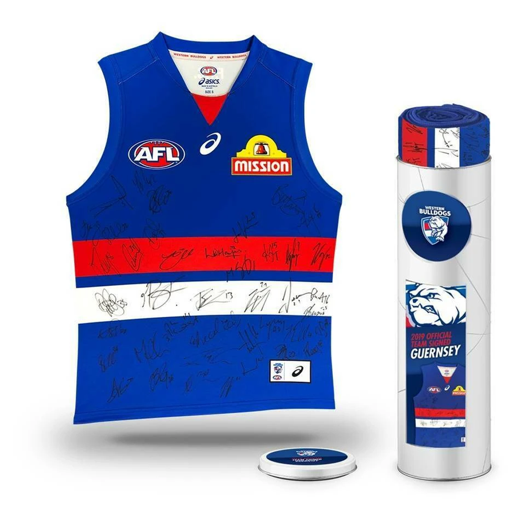 Western Bulldogs 2019 Signed Afl Official Jumper in Tin + Aflpa Coa Bontempelli - 3724
