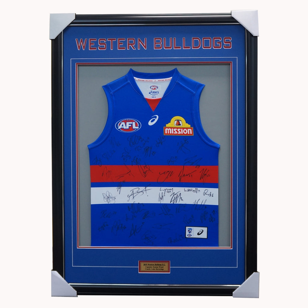 Western Bulldogs 2019 Signed Official Afl Team Jumper Framed Bontempelli + Coa - 3907