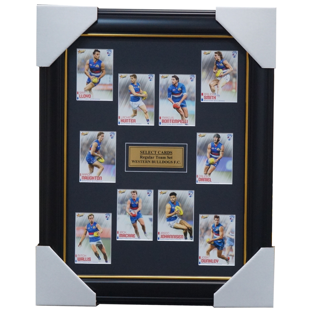 Western Bulldogs 2020 Afl Select Team Card Set Framed Bontempelli Naughton - 4016