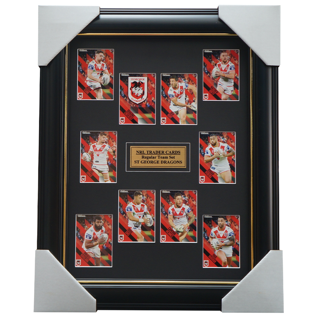 2021 NRL Traders Cards St George Illawarra Dragons Team Set Framed - 4660