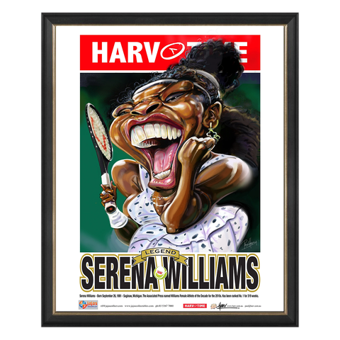 Serena Williams, Tennis, Harv Time Print Framed - 4819