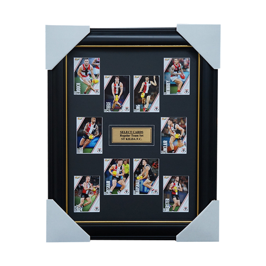 St Kilda Saints 2023 Select Card Team Set Framed Steele King Billings Ryder - 5405